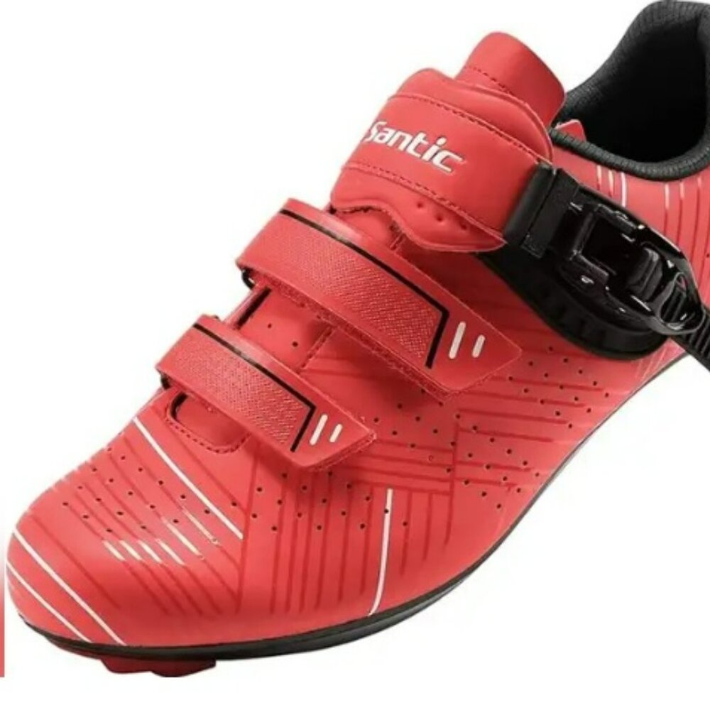 Santic Men's Cycling Shoes Road Cycling Riding Shoes Road Bike Shoes with Buckle